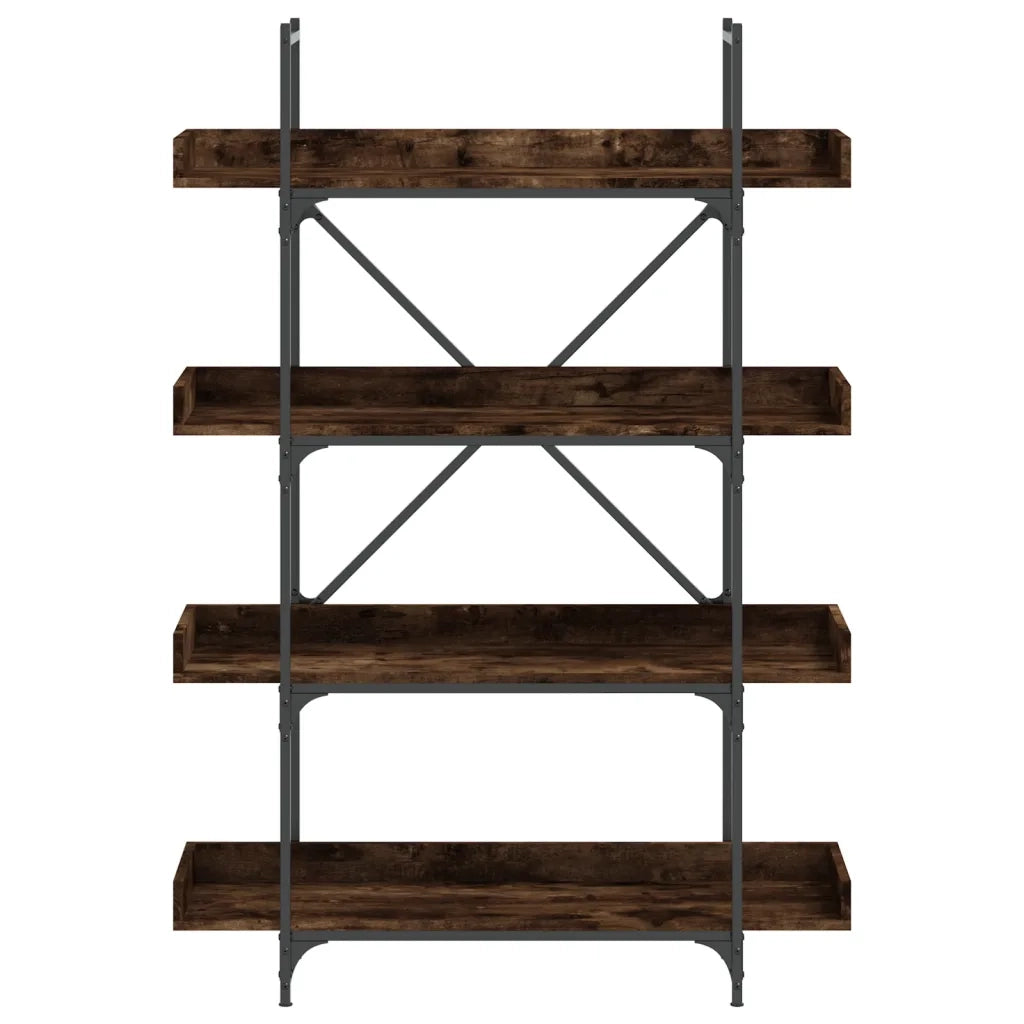 Libreria 4 Ripiani Rovere Fumo 100x33x145,5cm Legno Multistrato 837694