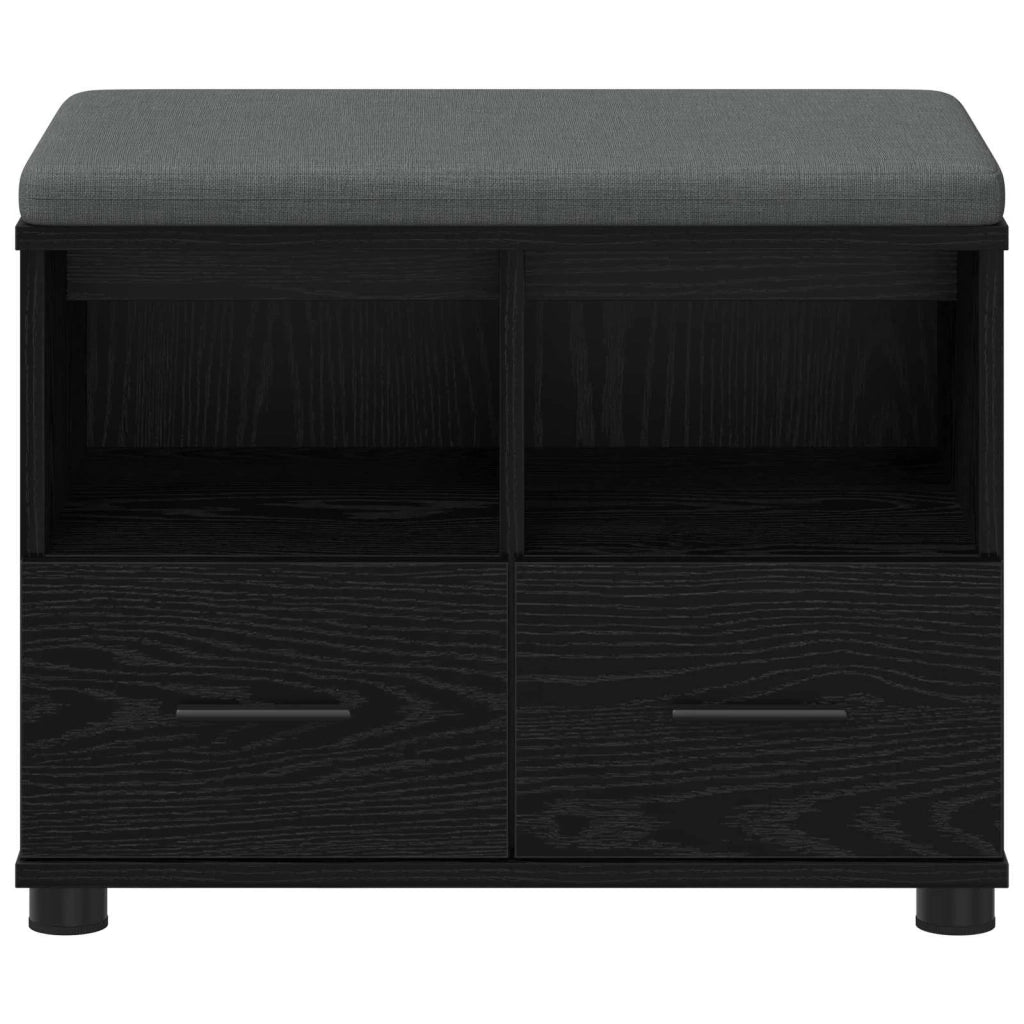 Panca per ingresso con cuscino Rovere Nero 60 x 38 x 46 cm 891449