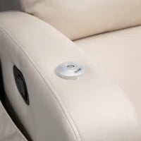 Poltrona Massaggiante e Reclinabile con Poggiapiedi e Telecomando, in Microfibra, 77x93x105 cm, Beige