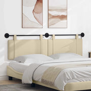 Testiera sospesa Con luce LED Crema Tessuto