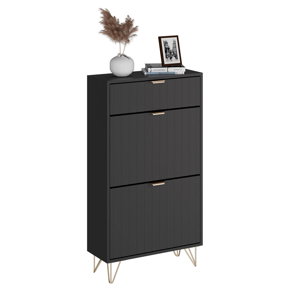 Vicco Mobile porta scarpe Nero 60 x 107.5 cm 2 scomparti