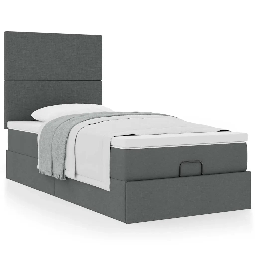 Struttura Letto Pouf con Materasso 100x200 cm in Tessuto 3313051