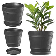 Vaso da fiori KADAX con supporto, coperchio rotondo, 19 cm, plastica, grafite