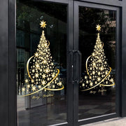 Sticker di Natale per finestra - 1 coppia di adesivi in vetro - sticker per porta - dimensioni extra grandi - oro Sticker di Natale per finestra - 55x78 cm - adesivi per finestra - DIY - adatti per parete, finestra, poster per porta, display, negozi - oro