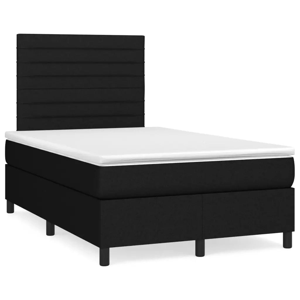 Letto a Molle con Materasso e LED Nero 120x190 cm in Tessuto 3270206