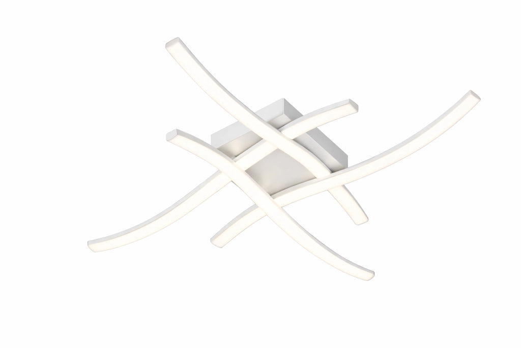 Plafoniera LED Moderna 35W 2800LM CCT Switch 3000K 4000K 6500K 64x64 cm Soffitto Design Curvo Alluminio Bianco Acrilico Opaco 120°