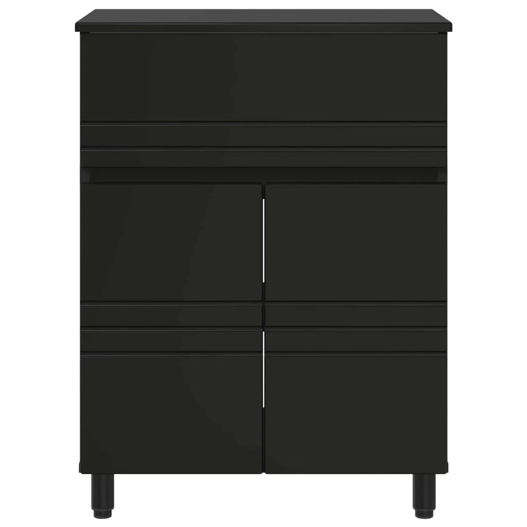 Mobiletto da bagno Nero 60 x 35 x 80 cm Legno ingegnerizzato