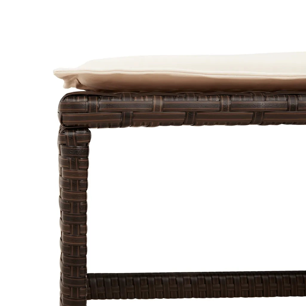 Sgabelli Giardino con Cuscini 4 pz Marroni 40x40x35cm Polyrattan CFW2270361
