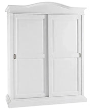 Armadio arte povera 2 ante scorrevoli legno bianco 183x67x222 - Mobili 2G