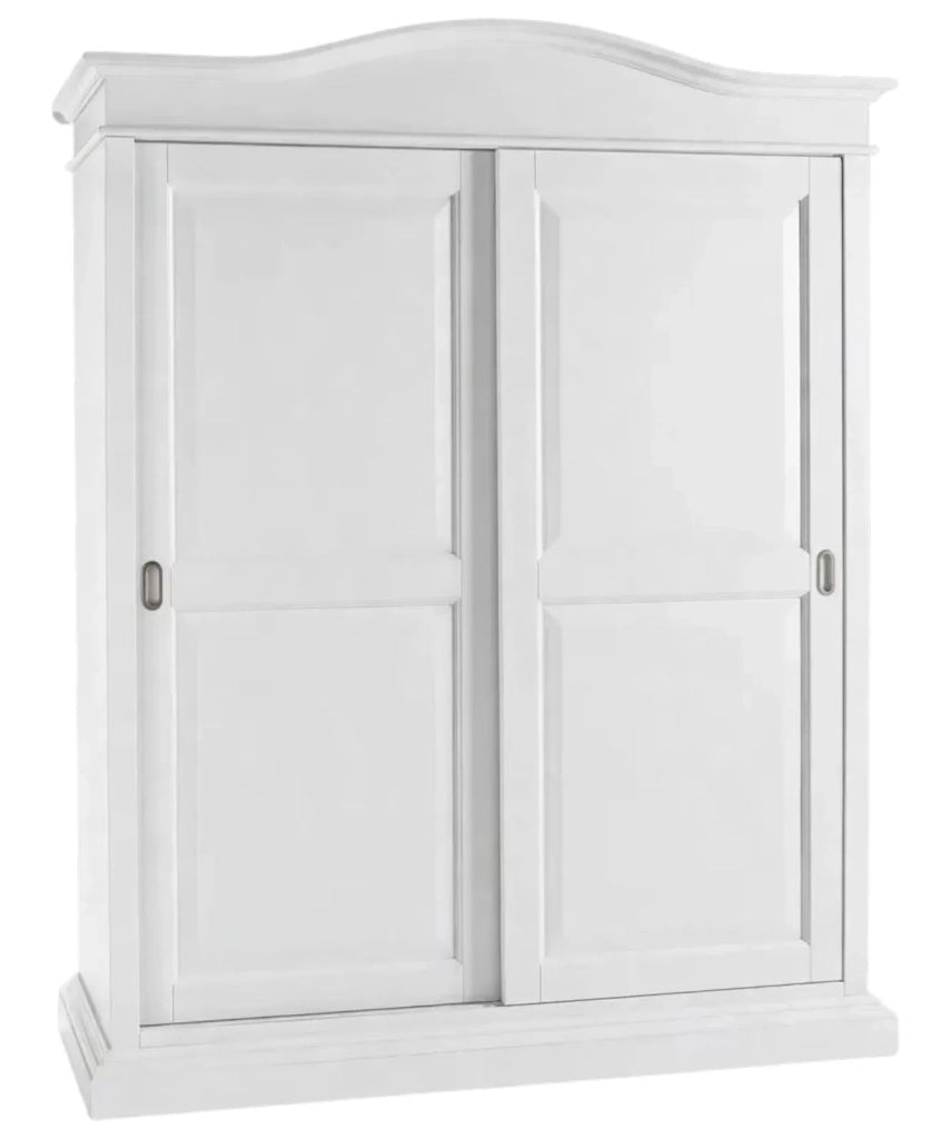 Armadio arte povera 2 ante scorrevoli legno bianco 183x67x222 - Mobili 2G