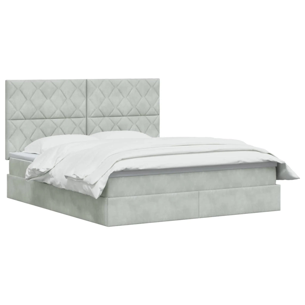 Letto con contenitore LED e materasso Grigio Chiaro 3460200