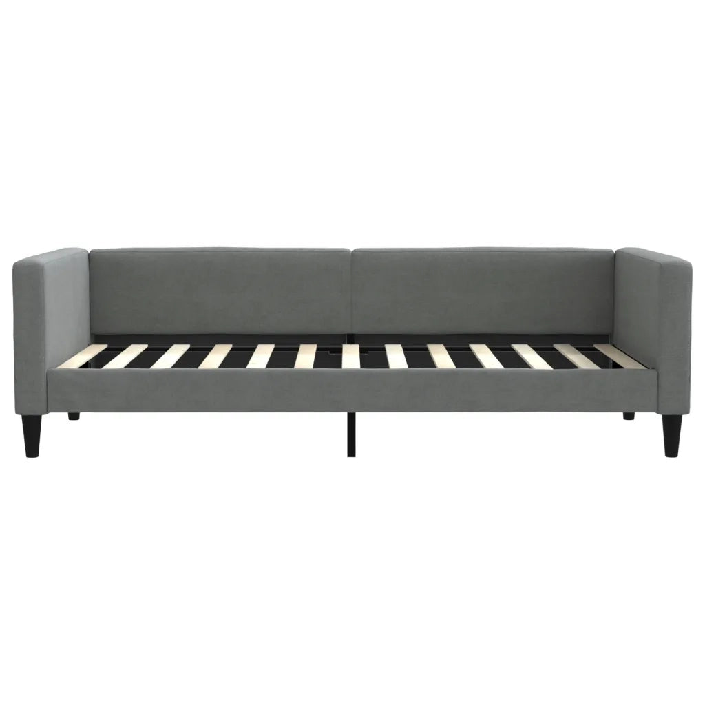 Divano Letto con Materasso Grigio Scuro 90x200 cm in Tessuto