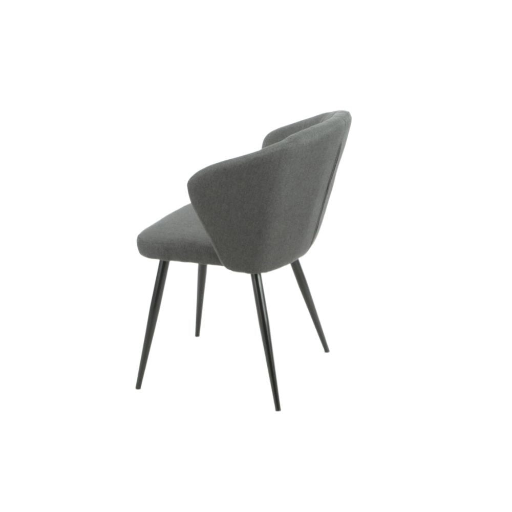 Set 2 sedie tessuto grigio scuro e piedi in metallo nero Krid