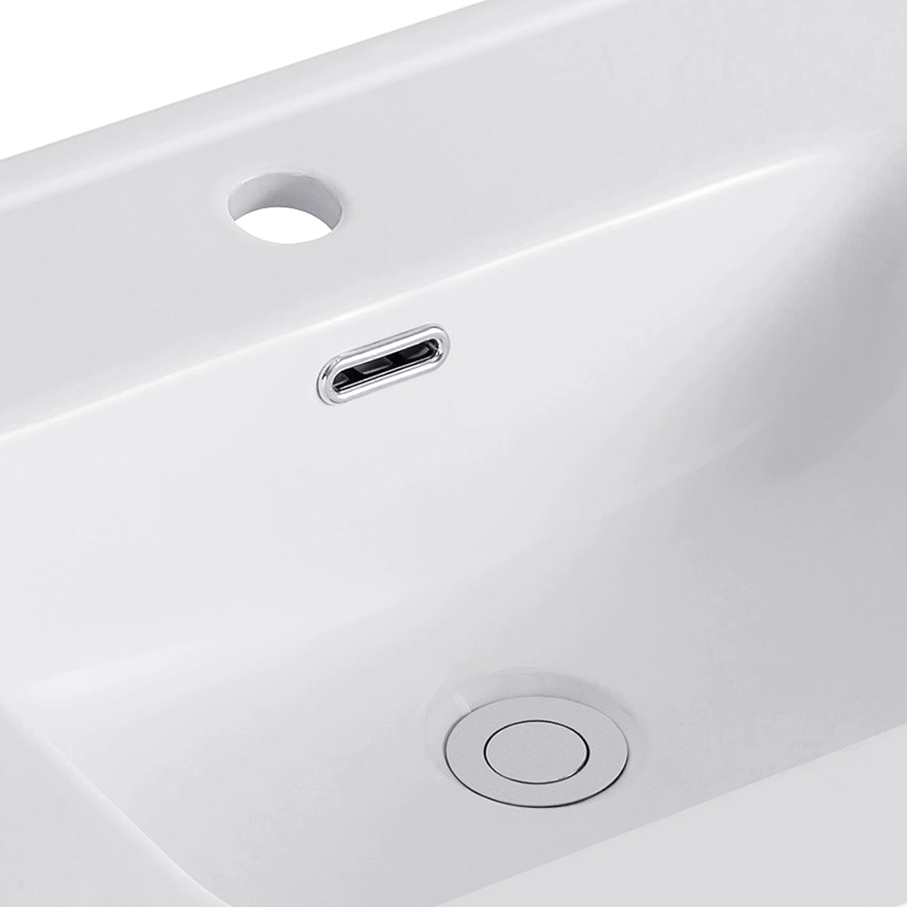 Lavabo consolle da appoggio LAV9060ES in ceramica 1 vasca 61x36.5 cm. bianco lucido