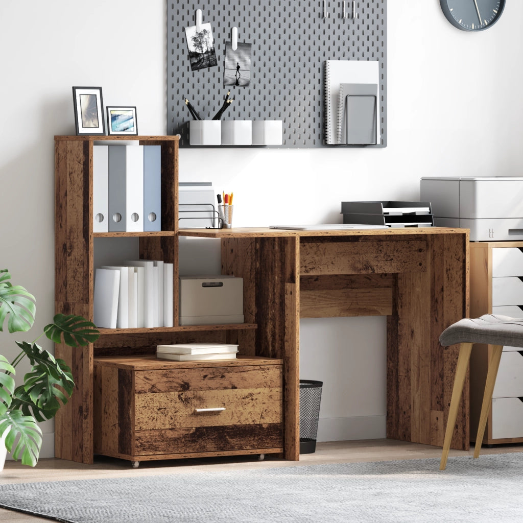 Armadio con Cassetti Legno Vecchio Truciolare Medio