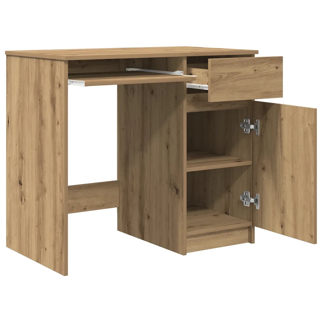 Scrivania | Tavolo da Ufficio Rovere Artigianale 86x49x76 cm in Legno Multistrato