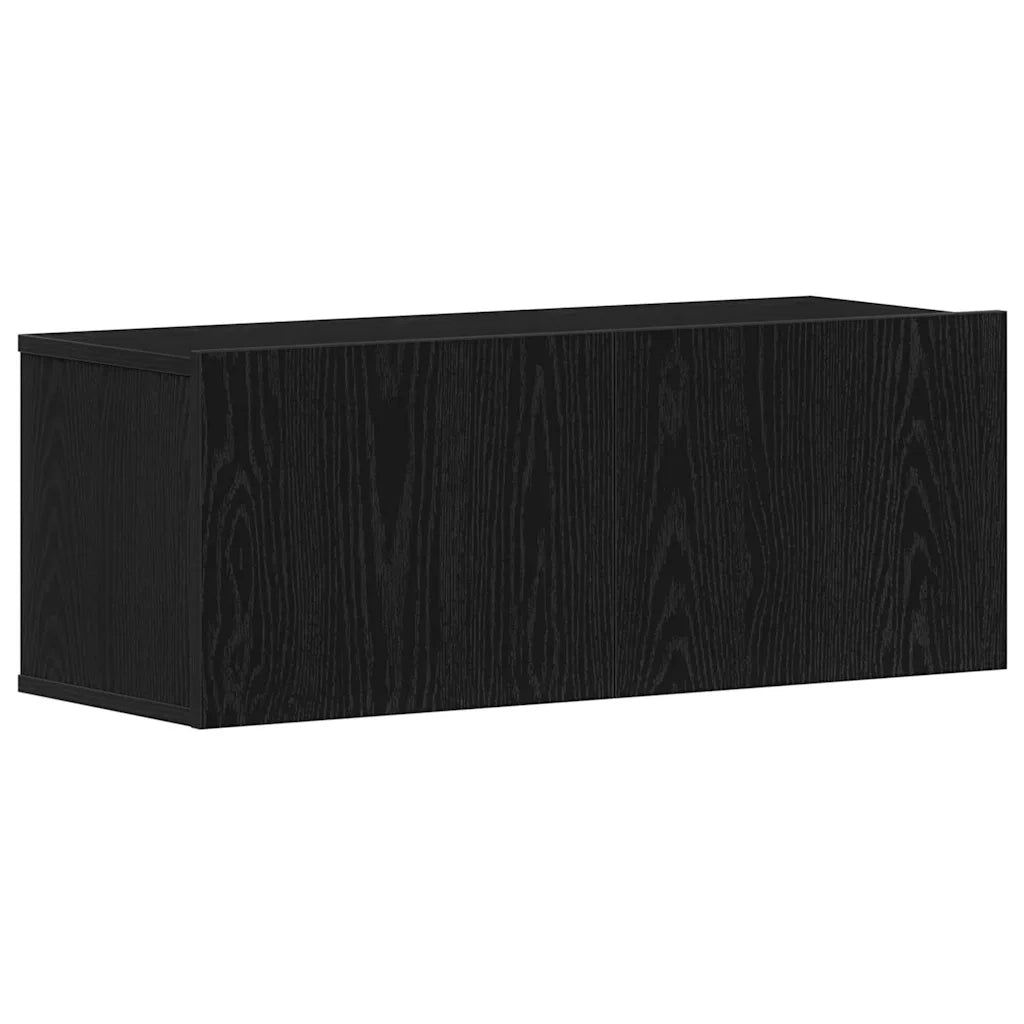 Mobile TV Rovere Nero 80 x 30 x 30 cm Legno multistrato 862486
