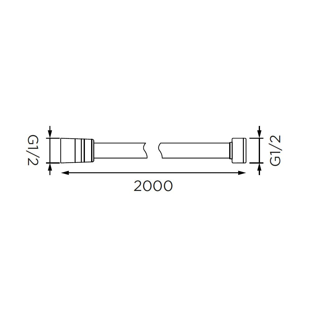 Flessibile doccia in acciaio con doppia aggraffatura da 200 cm