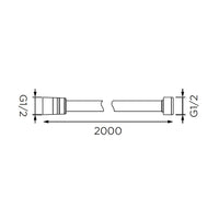 Flessibile doccia in acciaio con doppia aggraffatura da 200 cm