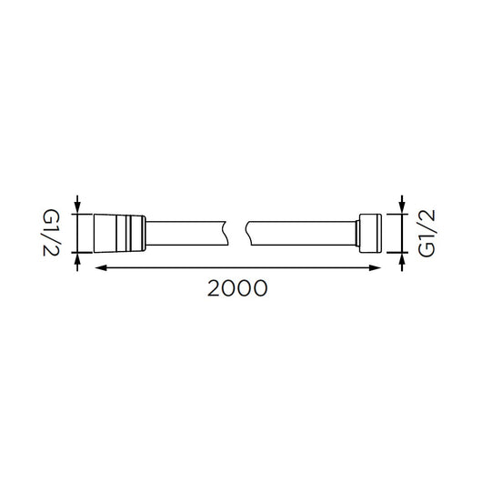 Flessibile doccia in acciaio con doppia aggraffatura da 200 cm