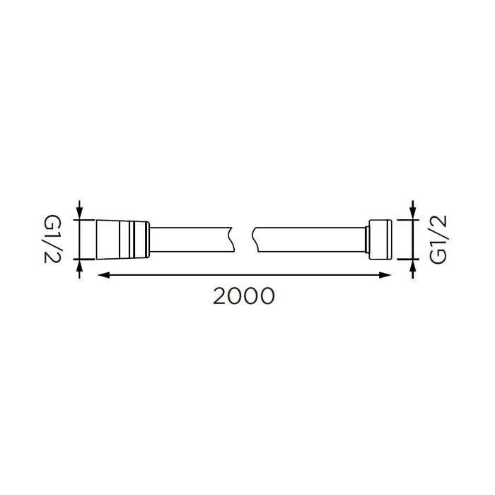 Flessibile doccia in acciaio con doppia aggraffatura da 200 cm