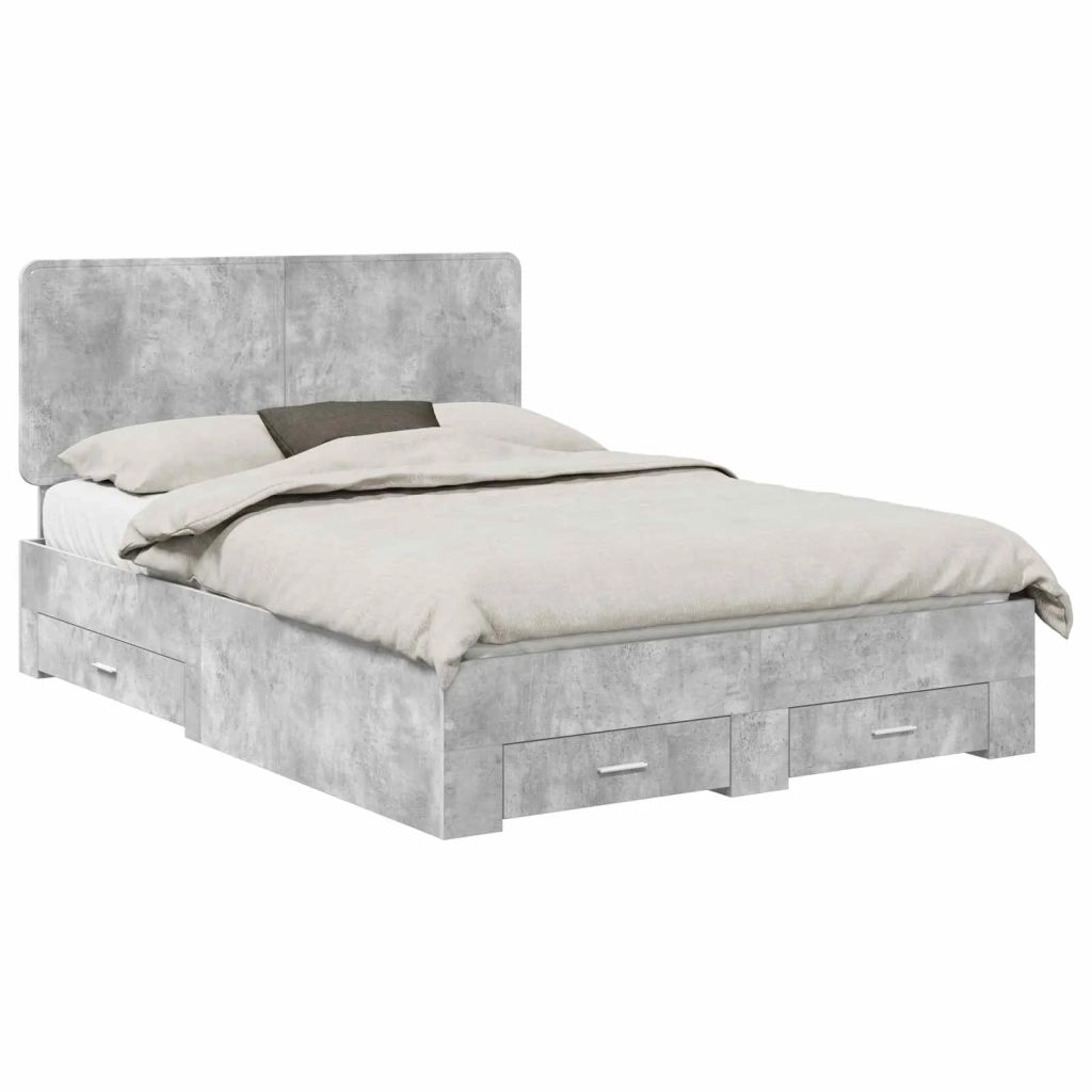Struttura del letto con testiera Grigio cemento 160 x 200 cm 3412761