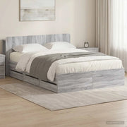 Telaio del letto con storage Sonoma grigio 160 x 200 cm