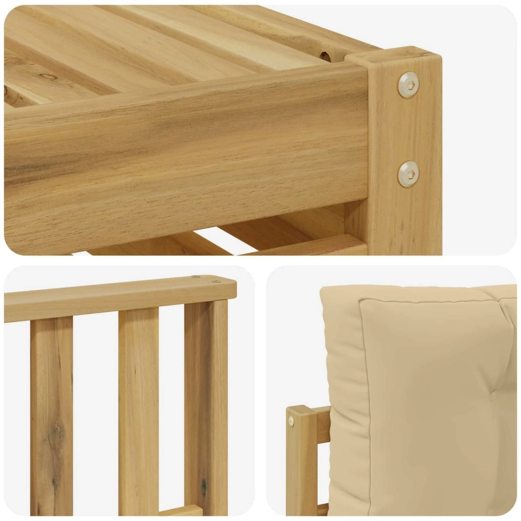 Set di divani da esterno 6 pz Bianco e Beige 3390038