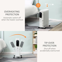 Stufa Termosifone ad Olio 2720W 11 Elementi Bianco