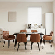 Sedie da pranzo 6 pcs Similpelle Marrone 56,5 x 50 x 86 cm 3428190