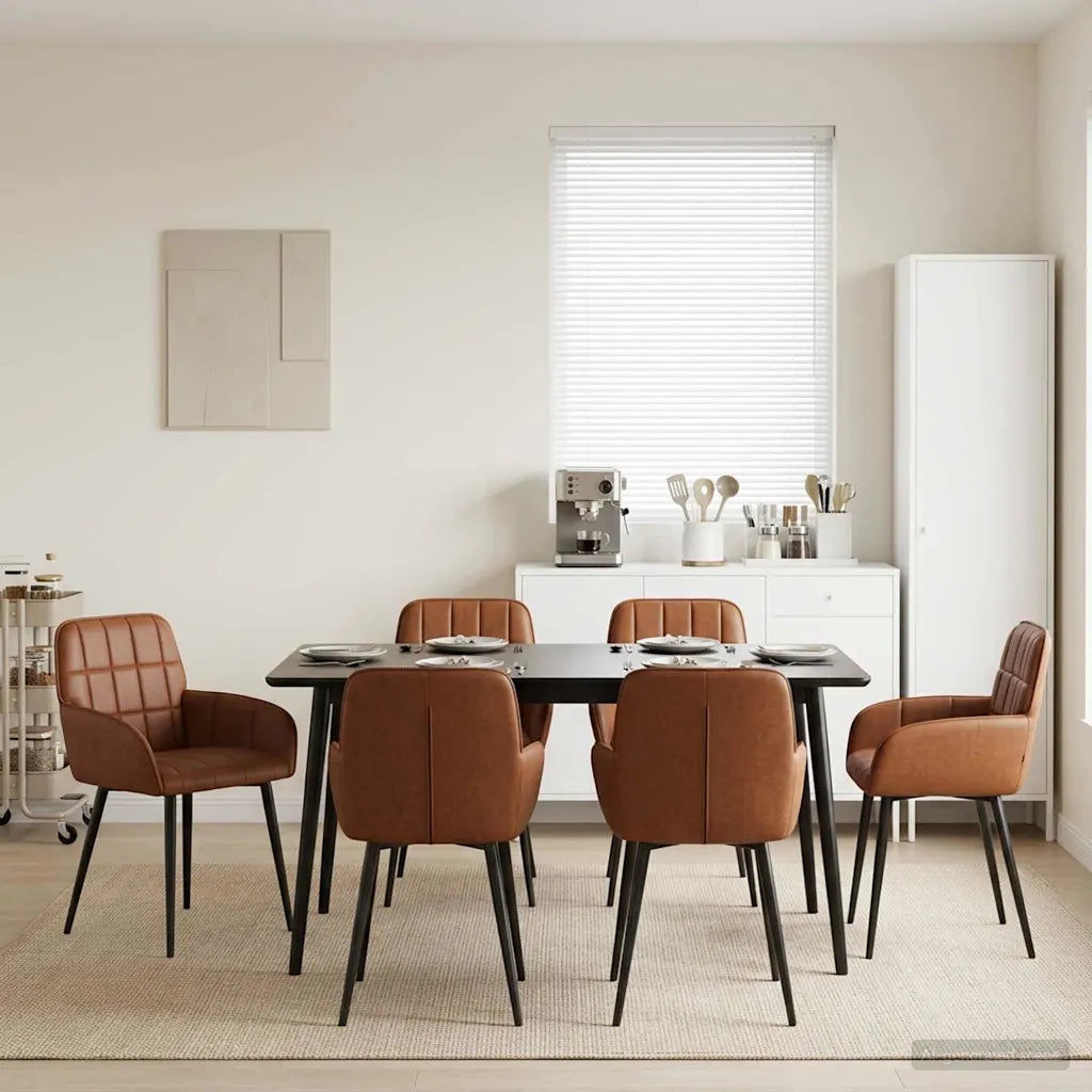 Sedie da pranzo 6 pcs Similpelle Marrone 56,5 x 50 x 86 cm 3428190