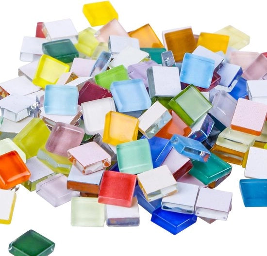 Pavimento in mozaico - Stelle in vetro 1 kg per decorazione di bagno e cucina - Mini-stampi in vetro in diverse colori