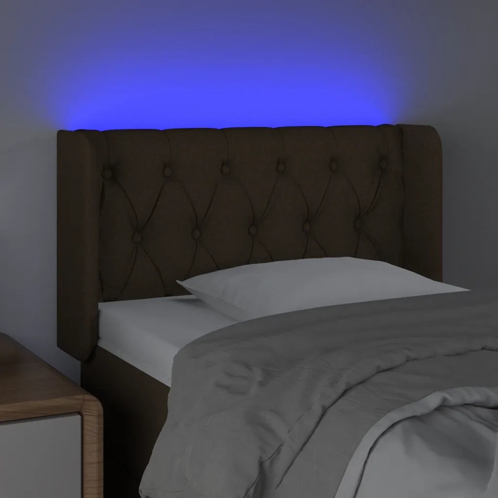 Testiera a LED Nera 83x16x78/88 cm in Tessuto 3123548