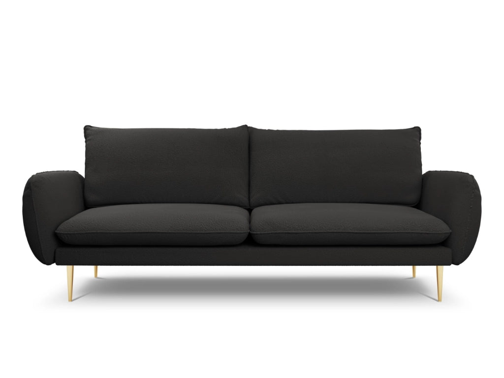 Cosmopolitan Design - Divano "Vienna" 4 posti in bouclé nero 