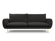 Cosmopolitan Design - Divano "Vienna" 4 posti in bouclé nero 