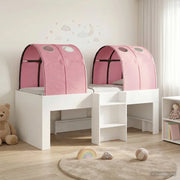 Letto con Tunnel 4 pcs Bianco e Rosa Legno ingegnerizzato