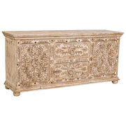 Credenza artigianale in legno beige 165x45x76h cm