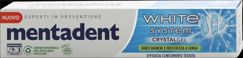 MENTADENT DENTIFRICIO FORMATO RISPARMIO 75 + 50 ML CRYSTAL GEL
