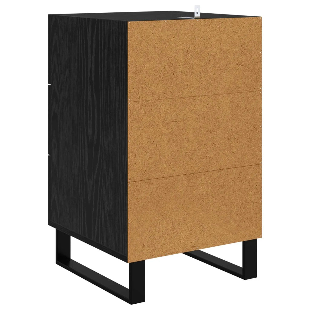 Armadio da Notte Rovere Nero 40 x 40 x 66 cm Legno multistrato