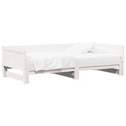 Letto matrimoniale | Letto per adulti | Letto Giorno Estraibile Bianco 180 x 200 cm Pino massello