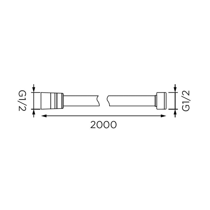Flessibile doccia in acciaio cm 200 cm doppia aggraffatura, cromato