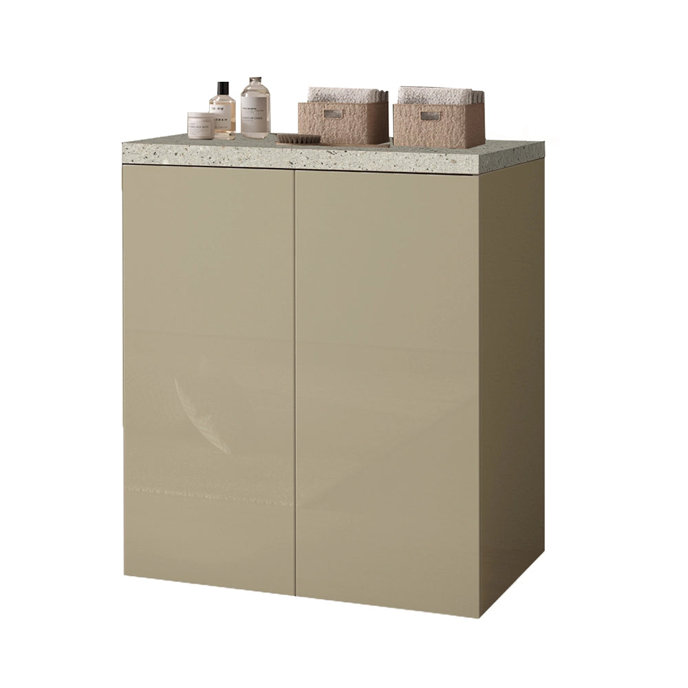 Mobile multiuso con due ante 71x65x91 cm pietra e tortora Wanda