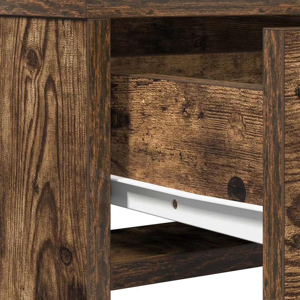 Toeletta  con cassetti in rovere scuro 50x41x140 cm