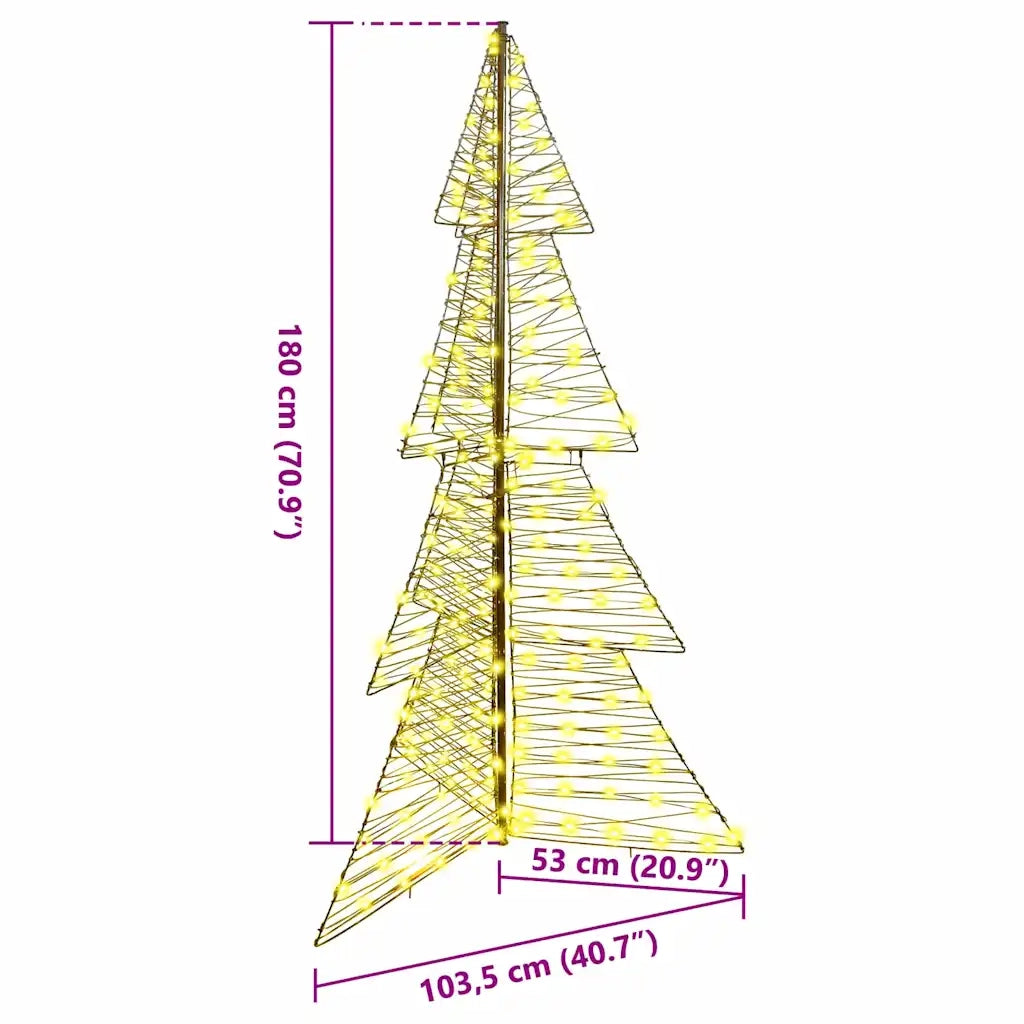 Albero di Natale con 240 LED Bianco caldo 180 cm Rattan