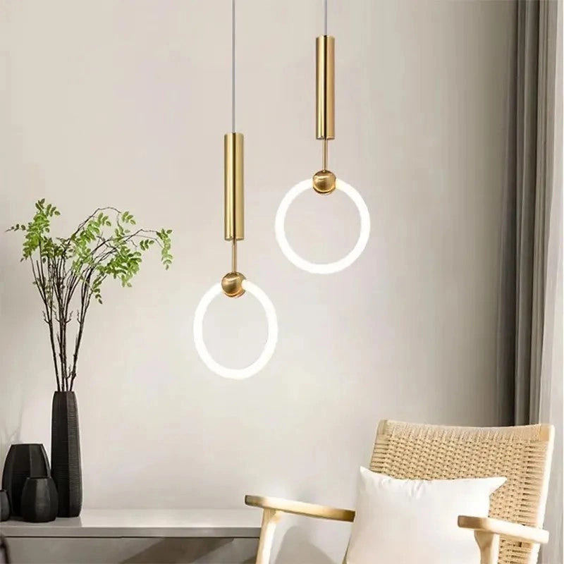 Lampada A Sospensione Led Lhj059-1cp Brush Gold