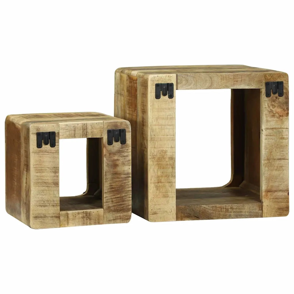 Mobile TV 2 pz-Set di 2 Credenza per TV Marrone Legno massello di mango ruvido