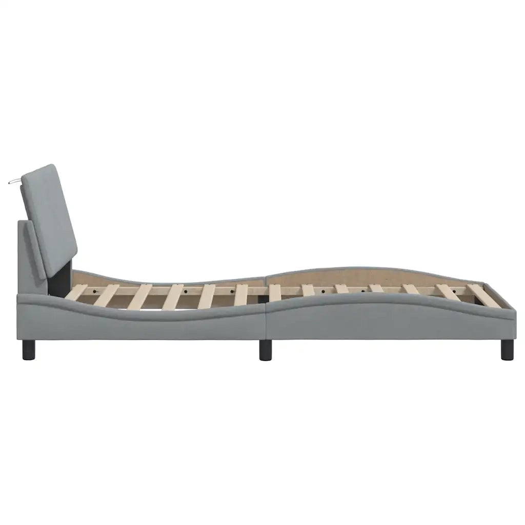 Giroletto senza Materasso Hanko Grigio Chiaro 90x200 cm Tessuto