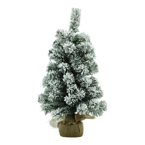 ALBERO DI NATALE INNEVATO CON BASE JUTA H 60 CM