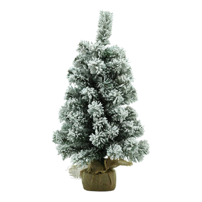 ALBERO DI NATALE INNEVATO CON BASE JUTA H 60 CM