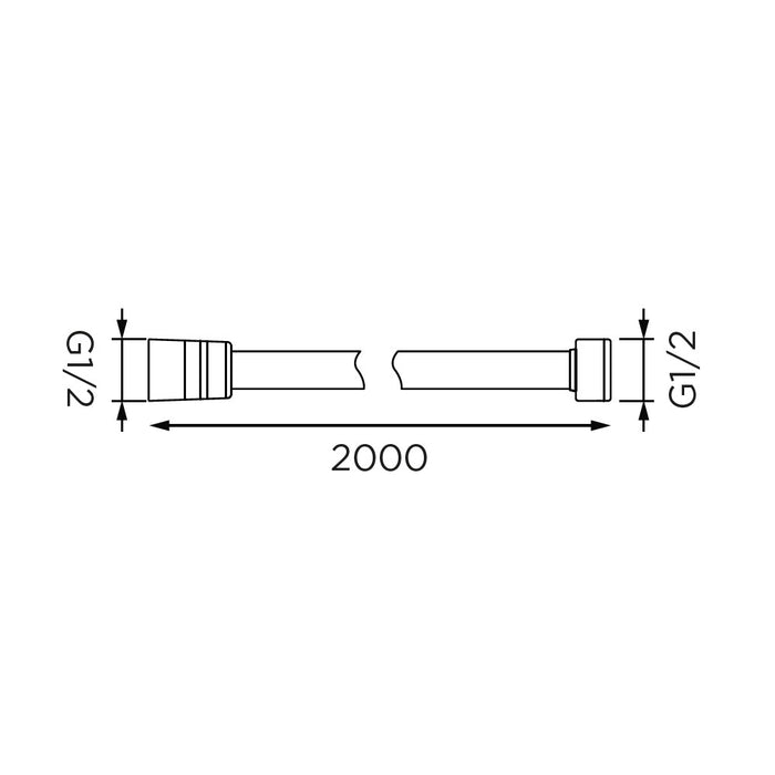 Flessibile da 200 cm in acciaio cromato, doppia aggraffatura